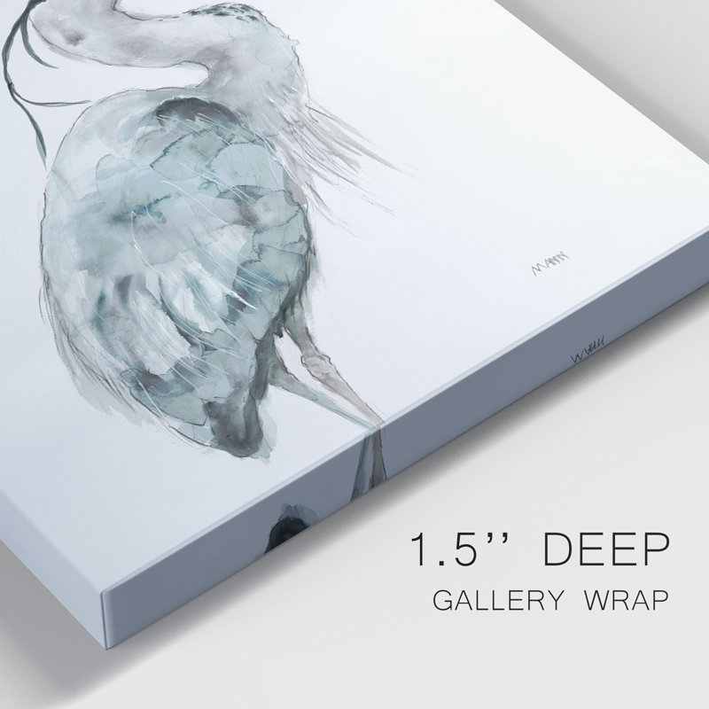 Blue Heron I - Ensemble de 2 reproductions sur toiles tendues, H 12 po x l 16 po x P 1 po
