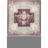 Hand-Knotted High-Quality Wine and Blue Area Rug