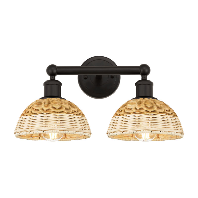 Edison - Delyliah - Éclairage pour meuble-lavabo de salle de bain 2 lumières, Bronze frotté à l'huile