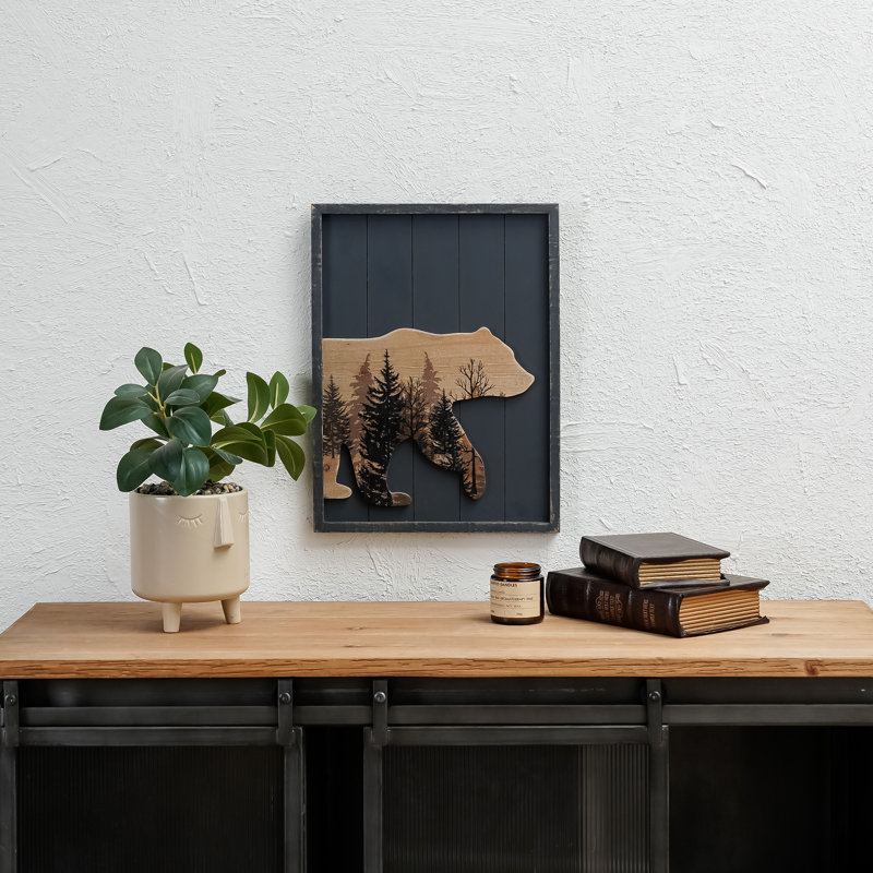 Décoration murale grizzly rustique