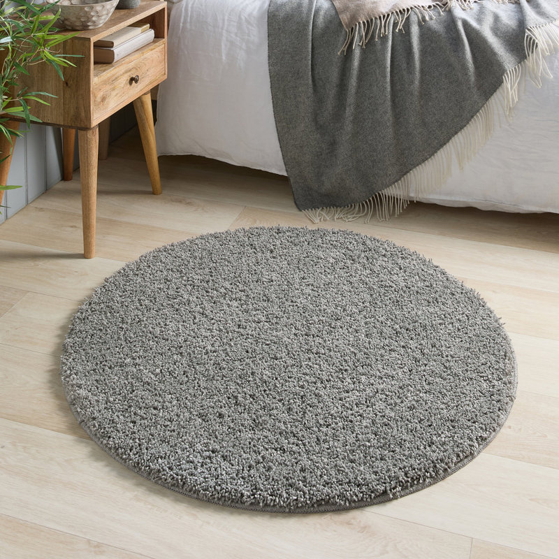 Solid Colour Machine Tufted Area Rug, Round 100 cm