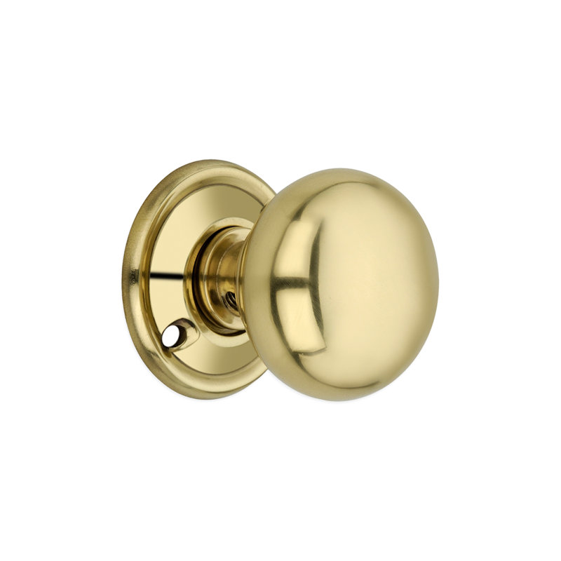 Cottage Small 40mm Rim/Mortice Door Knob, Polished Brass