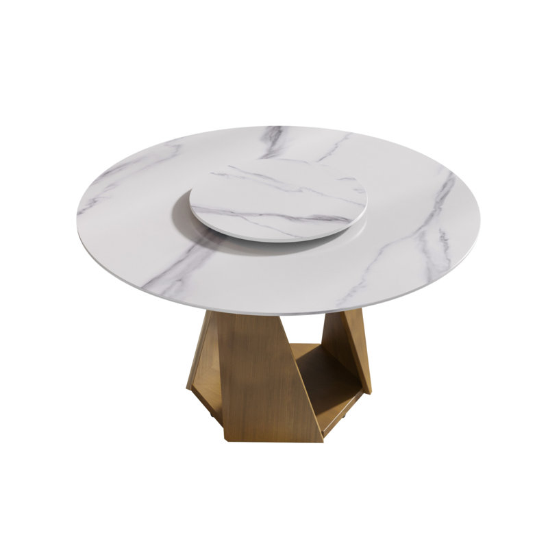 Table de salle à manger 53 po, H 29,53 po x L 53,15 po x l 53,15 po, Blanc