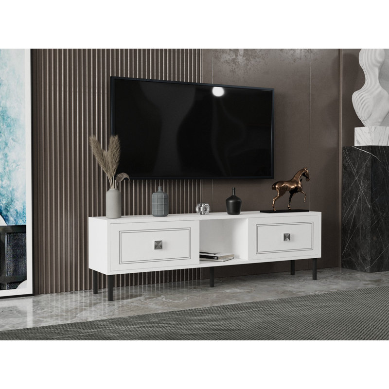 Keikei Unfinished TV Stand, Chrome