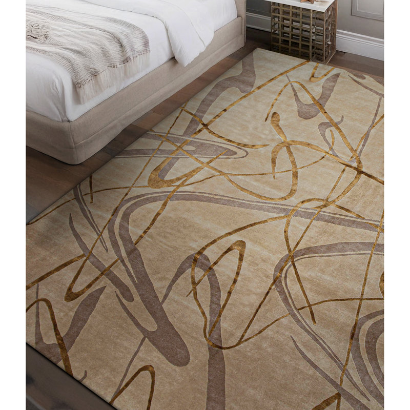 Himalayan Abstract Area Rug in Camel