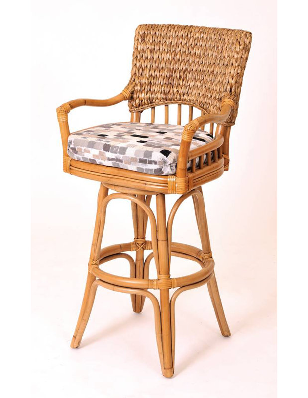 Tabouret pivotant Charrie, Océan sous-marin, Miel antique, Tabouret de comptoir (siège d'une hauteur de 24 p