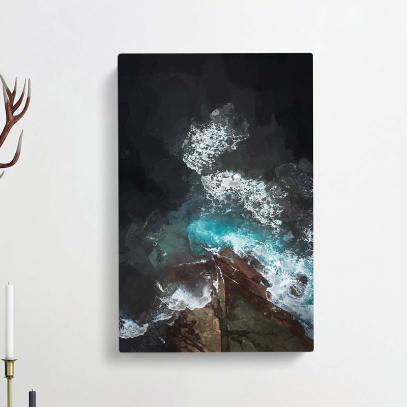 Coast Of Australia In Abstract - Wrapped Canvas Print, 60cm H x 40cm W x 3cm D