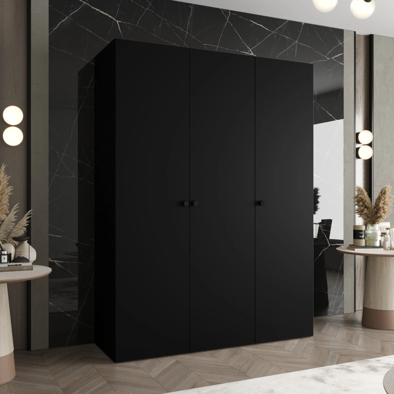 Manufactured Wood Wardrobe, Black