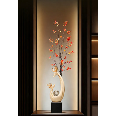 Light Luxury Simple Maple Leaf Elk Fortune Resin Ornament