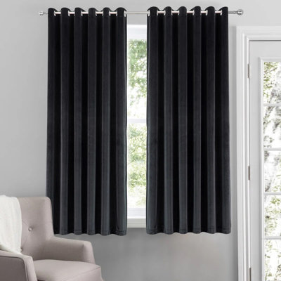 Crushed Velvet Eyelet Window Curtains