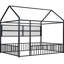 Structure de lit en métal noir avec rangement. Pleine grandeur pour une chambre à coucher bien rangée. L 77,6 po x l 55,6 po x H 66,9 po. Lit fiable avec tablettes et fabrication moderne.-701395387-701395389
