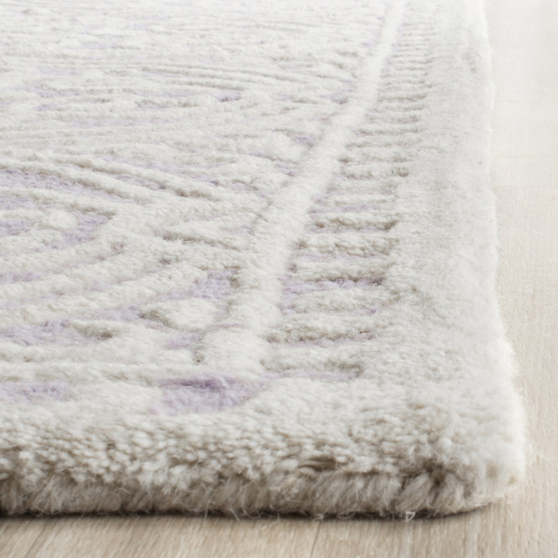 Ferguson Damask Wool Hand Woven Area Rug, Rectangle 152 x 244 cm