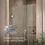 Components 33-5/8-In34-3/8-In W X 71-1/2-In H Frameless Pivot Shower Door With 3/8-In Crystal Clear Glass And Back-To-Back Vertical Door Pulls-867922271