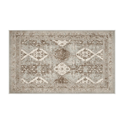 Machine Washable Beige Area Rug