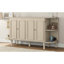 Armoire-lit style ferme en pin massif de style campagnard avec station de charge et 2 tablettes ouvertes pour le bureau à domicile ou une petite pièce, grand, crème Ceylan-1759666506
