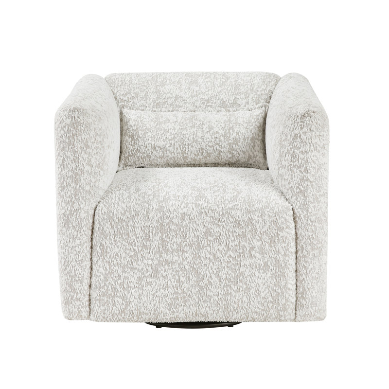 Fauteuil pivotant en tissu jacquard beige Modern Living