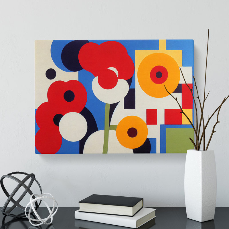 Entrancing Abstract Flowers - Wrapped Canvas, 35cm H x 50cm W x 3cm D