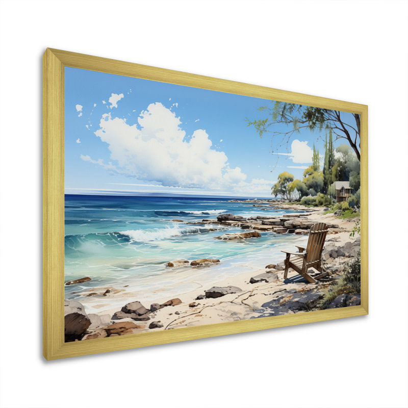 Seven Mile Beach IV - Imprimé, Cadre doré à une seule photo, H 12 po x l 20 po x P 1 po