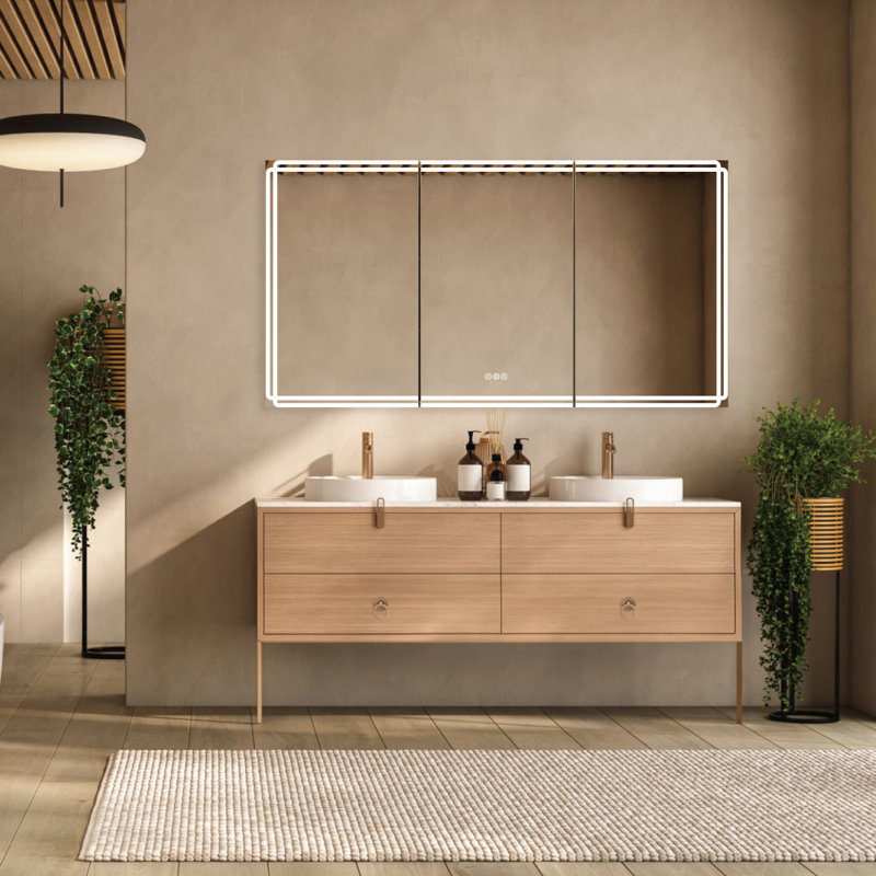 Armoire à pharmacie encastrée / à fixation en surface 60 po x l 32 po Alita, H 32 po x l 60 po x P 4,8 po