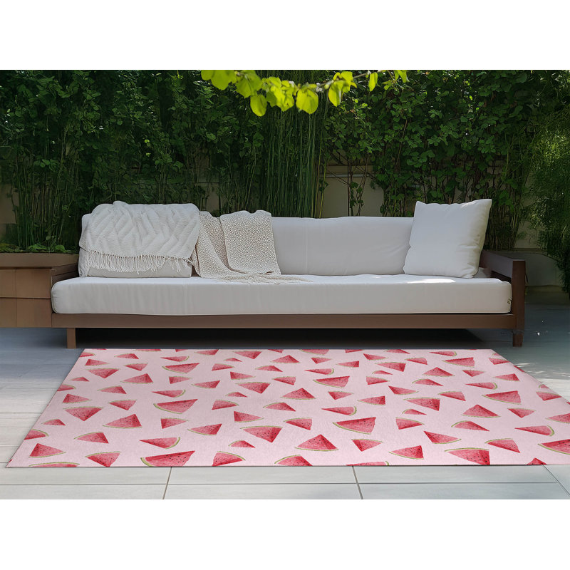 Tapis d'extérieur Summer Melon, Rectangulaire 2 pi x 3 pi