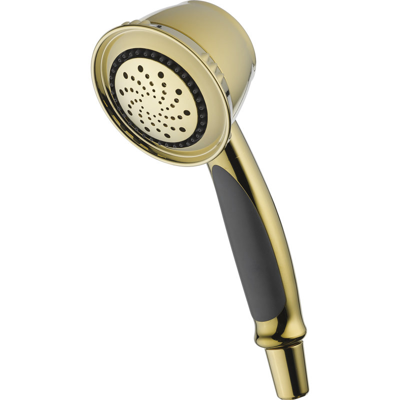 Pomme de douche à main multi-fonctions Universal Showering Components, Laiton poli lustré