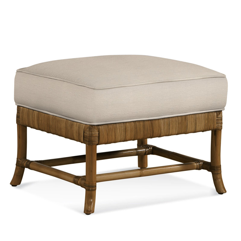Lafayette Ottoman, Havana, Light Blue and White Stripe; 0256-54
