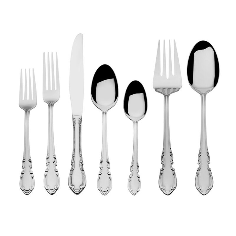 Ensemble de couverts 42 pièces Pfaltzgraff Vienna, service pour 8, acier inoxydable 18/0