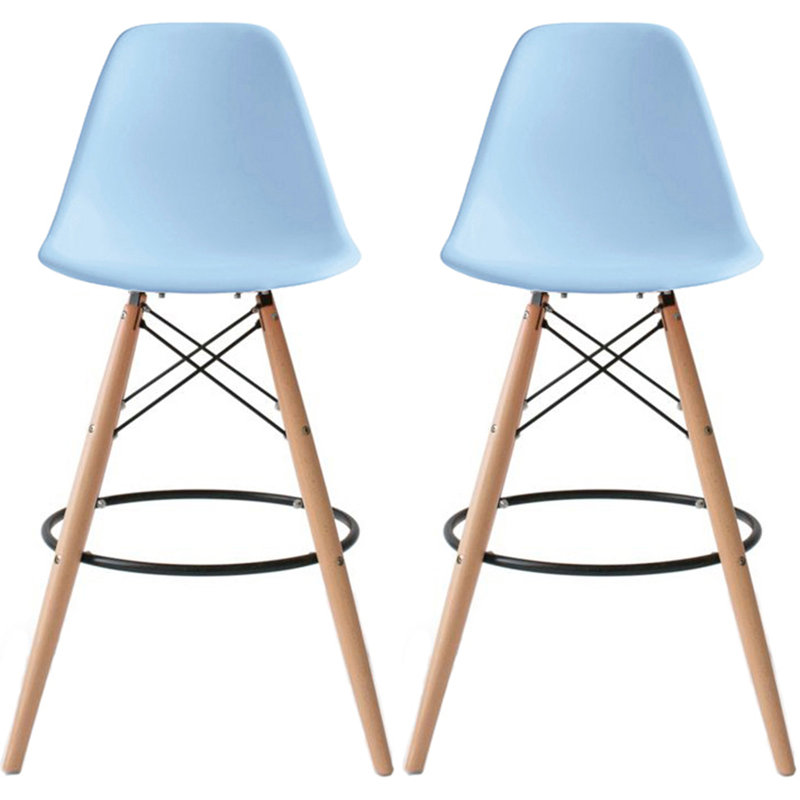 Carino Crimmins Metal Bar Stool – Eiffel Leg Counter Bar Height Stool with Curved Back for Kitchen Island, Breakfast Bar, or Pub Table, Home Bar