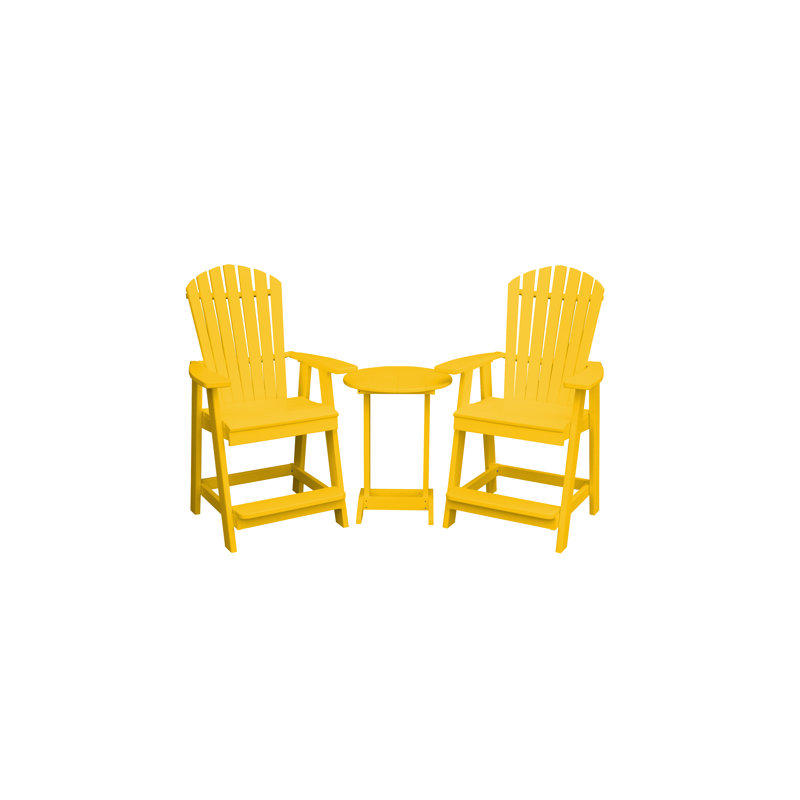 Baldomera Bar Set with Stools, Lemon Yellow