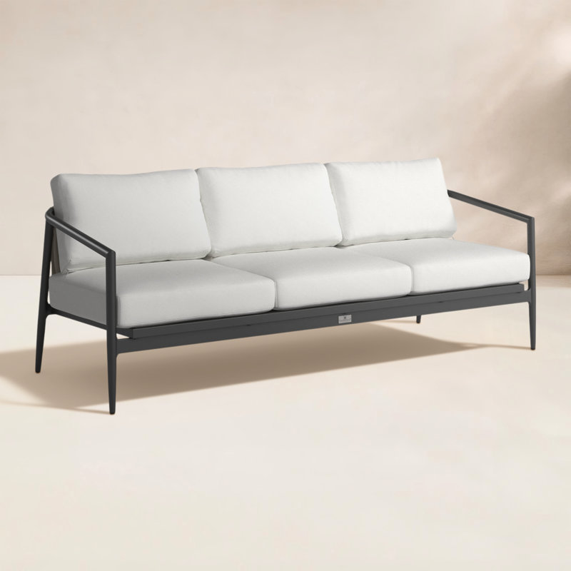 Outdoor 3 - Seat Patio Sofa, Canvas Natural Sunbrella® Canvas, Slate