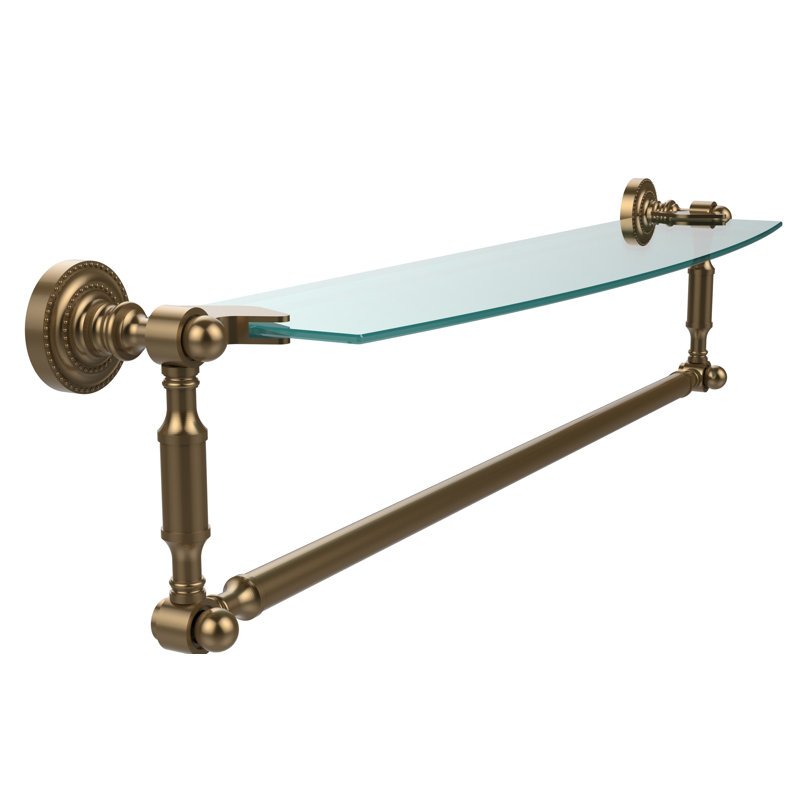 Marchmont Bracket Shelf with Towel Bar, Brushed Bronze, 5" H x 22" W x 6.1" D