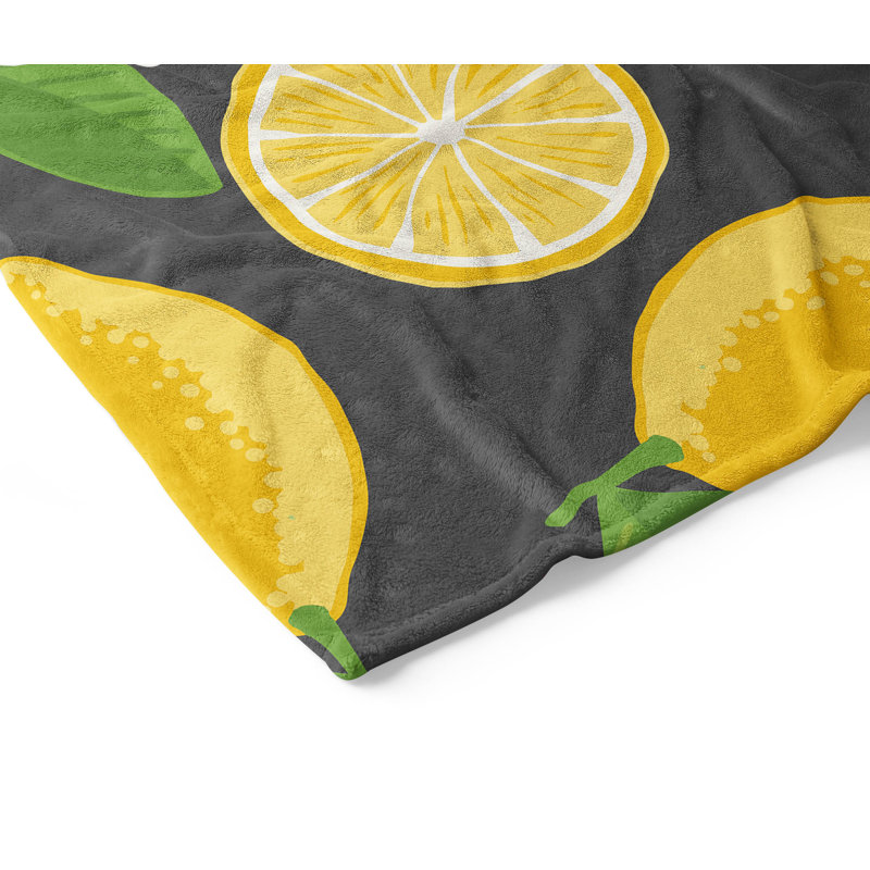 Couverture en velours de polaire Lemmie, L 80 po x l 60 po, Gris anthracite
