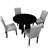 43.3-inch Round Dining Table And Upholstered Chair - , Elegant Modern 4 Package , Comfortable-11979277