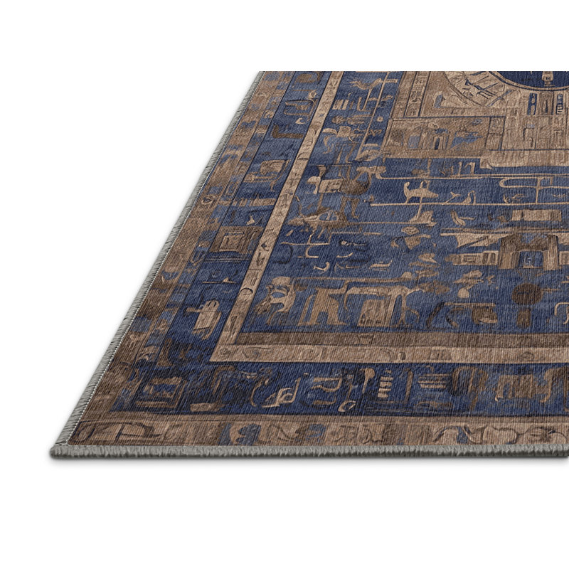 Machine Washable Gray Area Rug, Square 8'