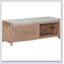 Banc à chaussures avec rangement et coussin, conception à volets vieillis pour le salon et l'entrée, charme rustique et rétro-1001200823
