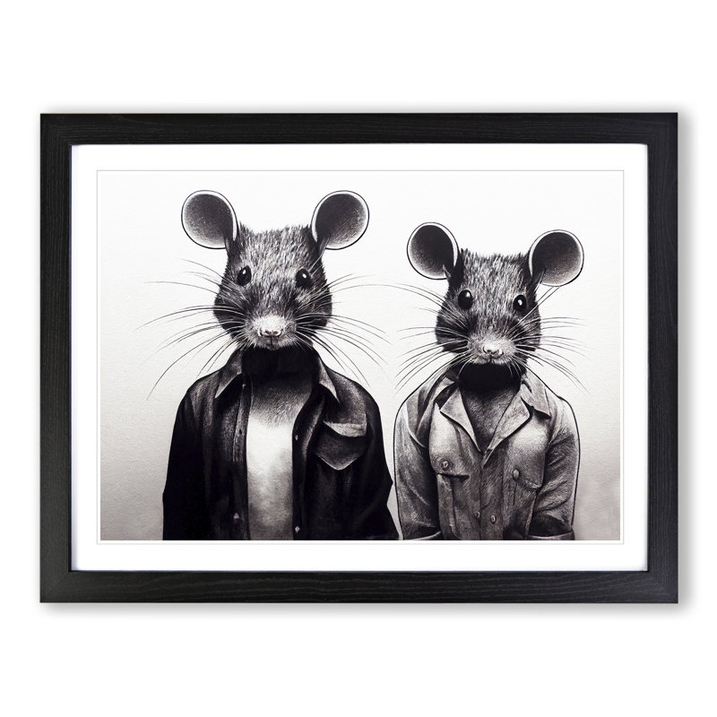 Two Street Rats - Single Picture Frame Print, 46cm H x 64cm W x 2cm D, Black Framed