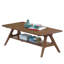 Table basse Mid-Century moderne en bois avec tablette