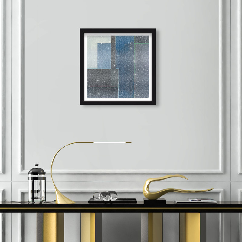 Desert Stillness II Shadowbox Abstract Print by Oliver Gal, Black Frame, 12 x 12, 17.5"H x 17.5"W, Black Frame