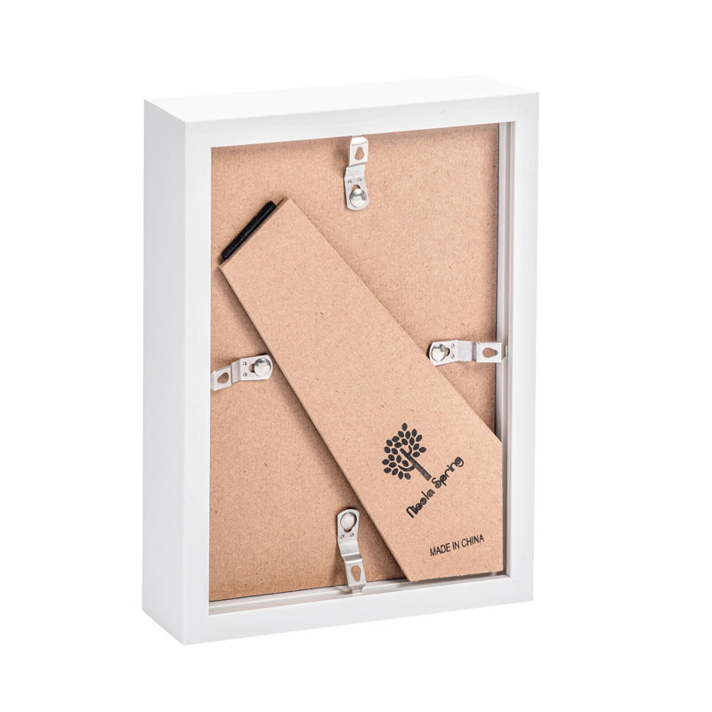 Nicola Spring - 5" x 7" White 3D Box Photo Frames - 4" x 6" Mount, White