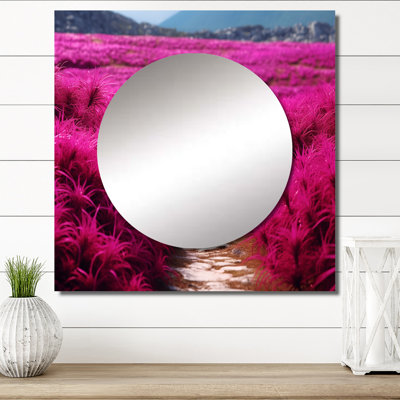 Grand miroir carré Isobel - Fushia Blooming Abstraction II