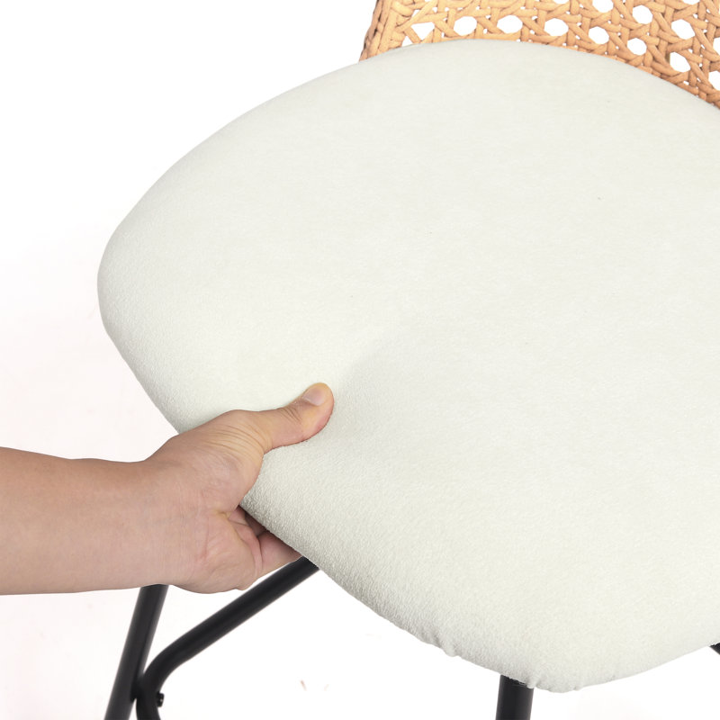 Tabouret de bar et de comptoir rembourré, Beige