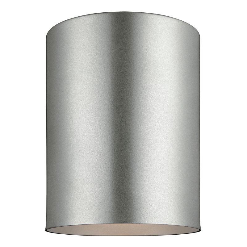Dylan Aluminum LED Flush Mount, Painted Brushed Nickel, 6.63" H x 5.13" W x 5.13" D