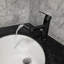 Robinet de lavabo de lavabo noir mat, robinet de salle de bain à poignée simple, fabrication en acier inoxydable pour la longévité, avec trou de robinet à évacuation d'eau silencieux et uniforme