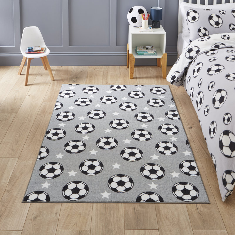 CL Kids - Football Stars Grey - 080 x 150, Rectangle 120 x 170 cm