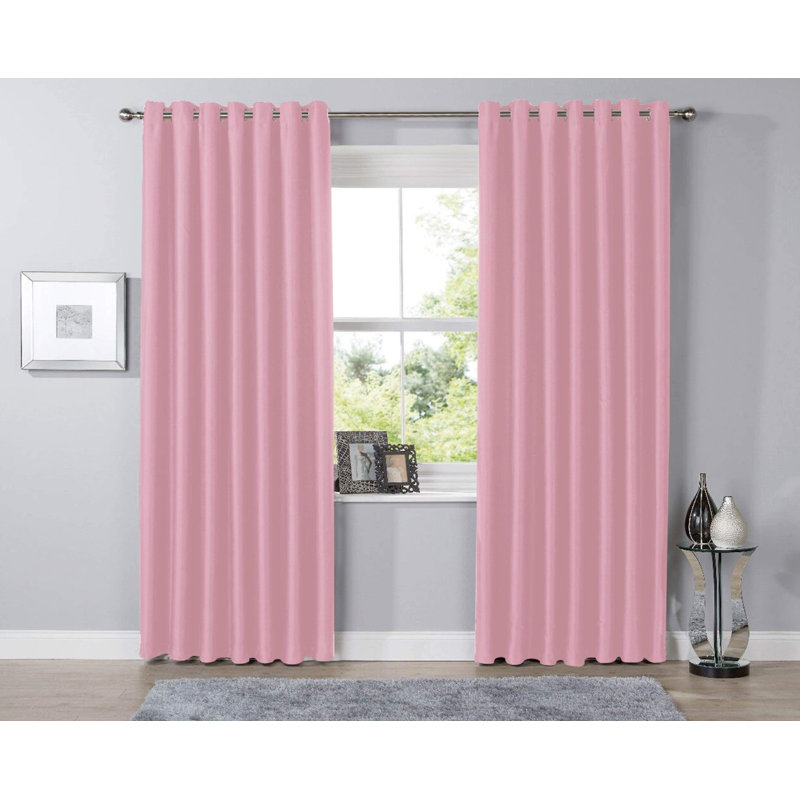 Blackout Curtain Panel Pair, Pink, 183cm Width x 117cm Drop