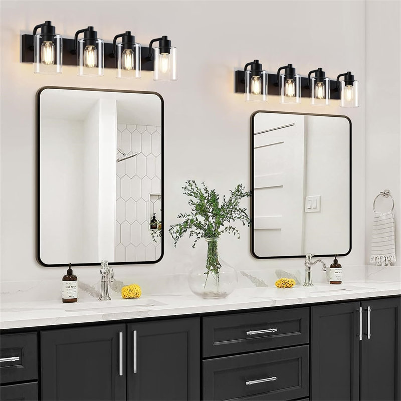Dimmable Vanity Light, 4, Matte Black