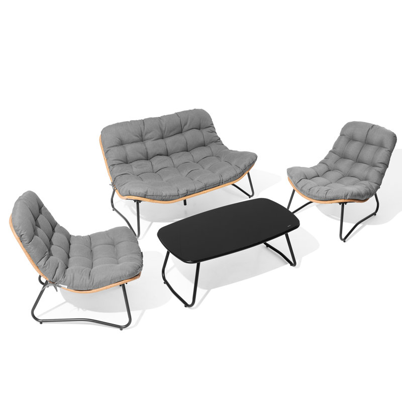4-person Patio Conversation Sets With Table, Gray