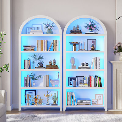 29.5" Wide - 5-Shelf Arched Storage Cabinet With Tri-Color Sensor Light (Set Of 2)