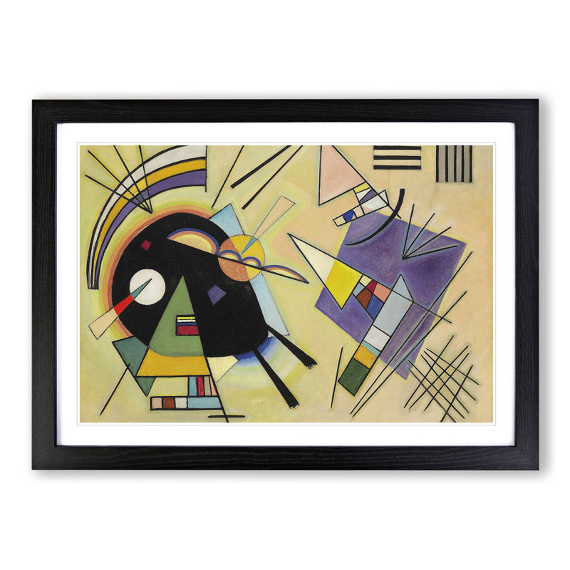 Black and Violet by Wassily Kandinsky - Picture Frame Painting, 36cm H x 48cm W x 2cm D, Black Framed