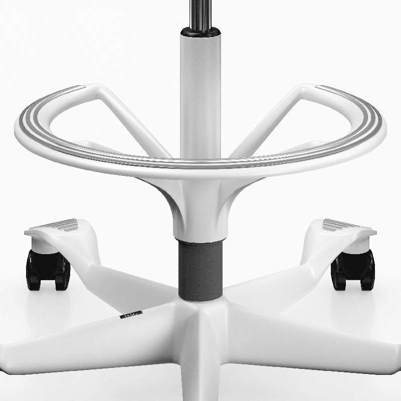 Fauteuil réglable en hauteur avec repose-pieds HœG Capisco, Blanc, Vert vif 